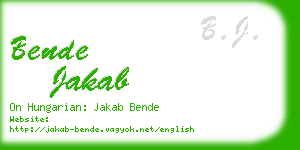 bende jakab business card